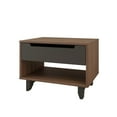 thumbnail image 2 of Nexera Neptune Platform Bed & Storage Headboard Set, Walnut & Charcoal, 2 of 13