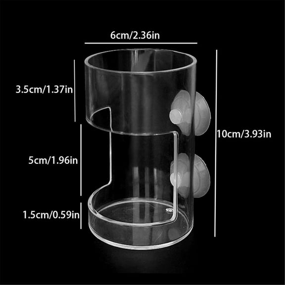 Clearance Sale！Fish Food Feeder Acrylic Clear Fish Tank Feeder with Suction Cup Square Fish Feeder Dish Fish Feeding Ring Transparent Aquarium Fish Feeding Tube Station Floating Food Tray Feeder