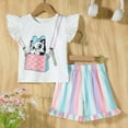 thumbnail image 2 of Toddler Girls Outfits Fly Sleeve T Shirt Striped Prints Shorts Kids Sets Clothing Set for Girls Size 7-8T, 2 of 5