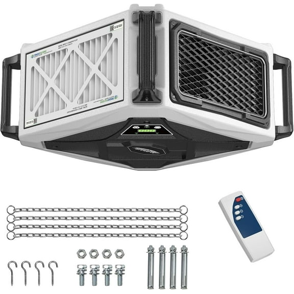ALORAIR Hanging Intake Air Filtration Systems Woodworking 2 Stage Air Flow (580/780CFM) Remote Control, Shop Dust Collectors with Strong Vortex Fan for Garage, Work Shop, Home Use