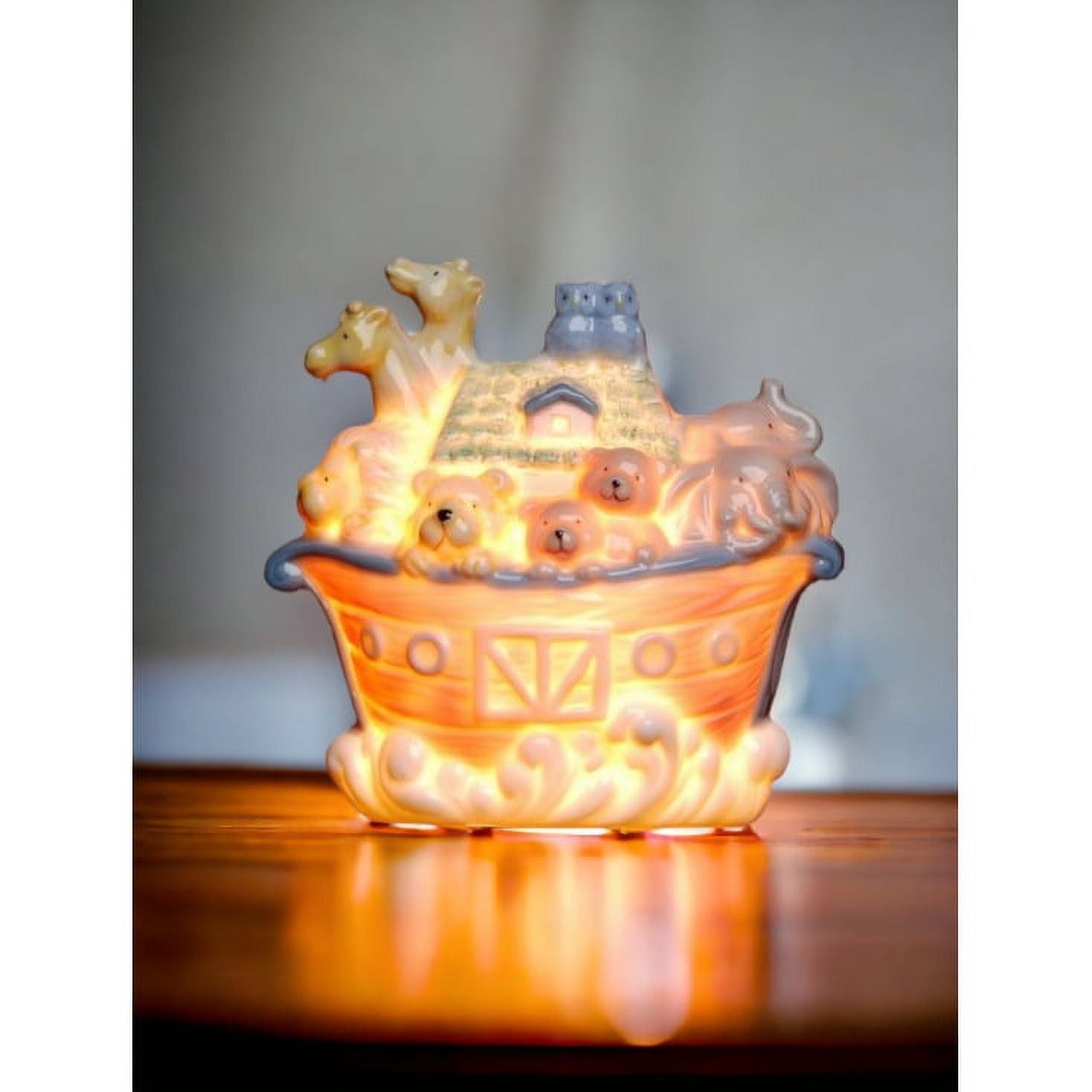 Noahs Ark Ceramic Plug-In Night Light 4.5" Religious Gift Nursery