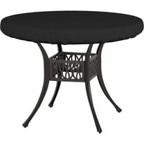 Covers&All Round Table Top Cover, 12 oz Waterproof & UV-resistant (44"Diameter x 4"H Inches, Black)