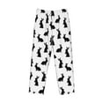 thumbnail image 2 of Vsdgher Black Rabbit Print Mens Pajama Pants Sleep & Lounge Pants, PJ Bottoms With elastic waistb and Pockets, 2 of 5
