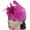 Hot Pink, variant on PMVFHDE Top Hat Female Western Banquet Party Headwear Mesh Feather Flower Headwear Hat White