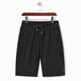 thumbnail image 2 of KPOPLK Men's 9" Athletic Shorts with Expandable Waistband Flat Front Moisture-Wicking Shorts Sun Protection Shorts Stretch Lightweight Shorts Size XXXXXXXL,Black, 2 of 4