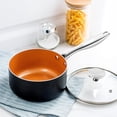 thumbnail image 3 of Ultra Nonstick Ceramic Saucepan Set with Lids, 3-Piece (1, 2, and 3 Quart) Copper-Bottom Pots, 3 of 5
