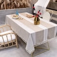 thumbnail image 2 of Rectangular Tablecloth Cotton Linen Vintage Decoration Table Cloth Tablecloth Rectangle 140x240 cm Tassel Tablecloth for Kitchen Table, 2 of 5