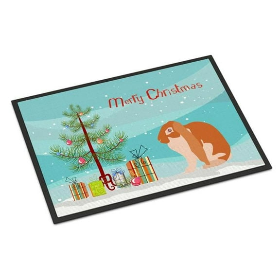 Carolines Treasures BB9329MAT English Lop Rabbit Christmas Indoor or Outdoor Mat, 18 x 27 in.
