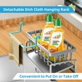 thumbnail image 4 of WSBArt Kitchen Sink Caddy Organizer Sponge Holder, Dishcloth Dish Brush Soap Dispenser Holder with Drain Tray for Countertop, Stainless Steel Rustproof Sink Storage Rack - Gray, 4 of 7