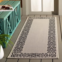 Safavieh Courtyard Ellie Oriental Indoor/Outdoor Runner Rug, Sand/Black, 2'3" x 14'