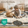 thumbnail image 4 of ODIKA 5'x7' Washable Area Rug Rum Doormat Octopus Vintage Maritime Map Compass Nautical Border for Small Living Room, Bedroom, Easy Care, Non-Shedding, Pet Friendly, 4 of 7