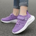 thumbnail image 5 of NOLDARES Kids Sneakers Running Lightweight, Breathable knit upper, Hook-and-loop, Cushioned foam insole, Boys Girls athletic tennis shoes(Purple,13.5), 5 of 9