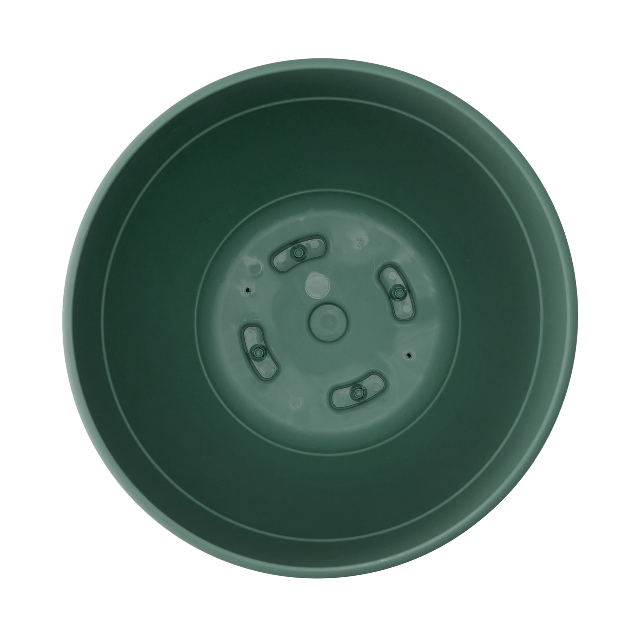 Bloem Dayton 20" Plastic Planter - 100% Recycled Plastic Indoor/Outdoor Garden Pot with Drainage Holes & Saucer Tray, Turtle Green