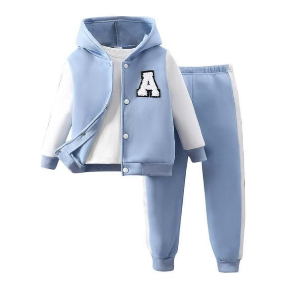 Odeerbi 3-9 Years Kids Boys Girls Outfits Raglan Hoodies Sweatpants Two-piece Set Casual Long Sleeve Hooded Sweatshirts Kids Boys Girls Clothes