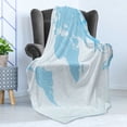 thumbnail image 4 of Map Soft Flannel Fleece Blanket, Blue Grunge Background with Vintage World Map and Retro Compass Cartography Exploration, Cozy Plush for Indoor and Outdoor Use, 50" x 70", Pale Blue, by Ambesonne, 4 of 5