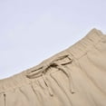 thumbnail image 4 of Mens Swim Trunks Spring Summer Casual All Solid Color Linen Loose Fashion Pockets Walkshorts Cargo Bermuda Khaki Short Pants Sizes 4XL, 4 of 7