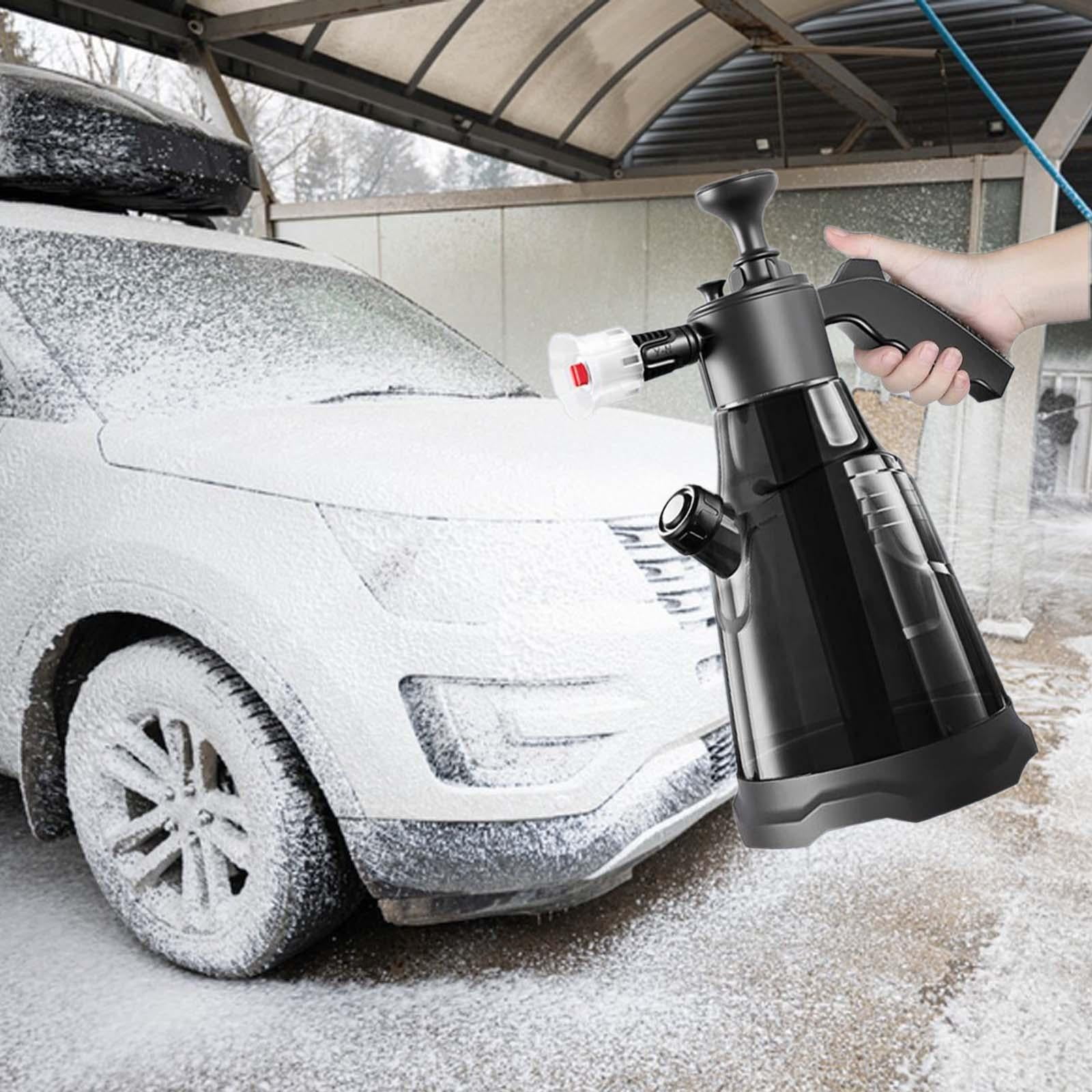 figatia Foam Sprayer,Hand Pressurized Soap Sprayer Pressure Sprayer with 2 Nozzles Water Sprayer for Lawn, Cleaning, Home, Car, Wash With White Cover