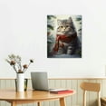 thumbnail image 2 of Nawypu  Very Good A Scottish Fold Cat Canvas Wall Art Christmas Cat Wall Decor Canvas Picture Floral Artwork Painting for Living Room Bedroom Kitchen Home Office Wall, 2 of 4
