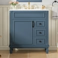 thumbnail image 4 of Harper & Bright Designs 30'' Small Bathroom Vanity with Sink, Modern Bathroom Cabinet Freestanding with Drawers, Bathroom Storage Cabinet with Adjustable Shelf, Blue, 4 of 15