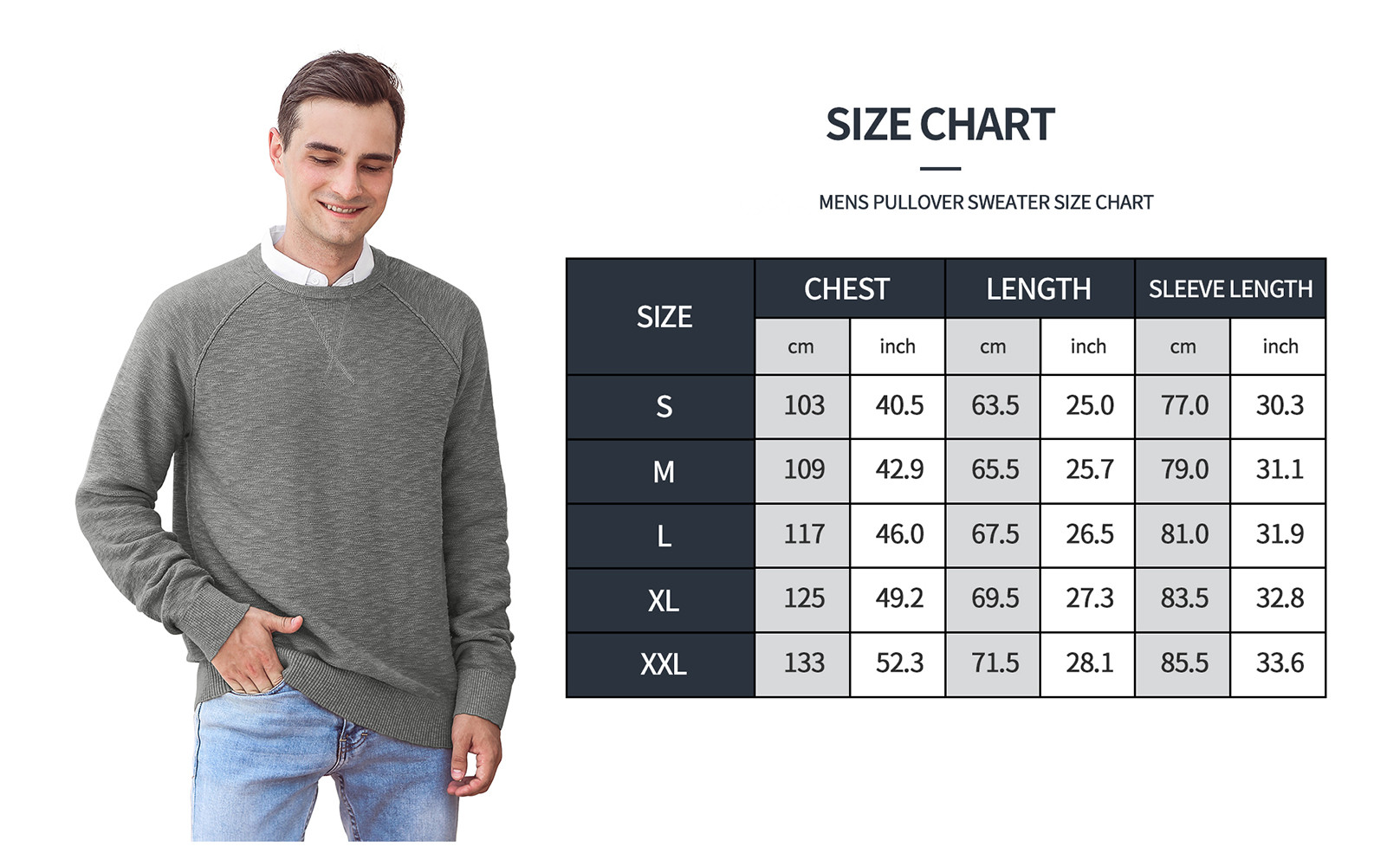 Iceglad Men's Crewneck Rib Knit Cotton Pullover Sweater photo 2