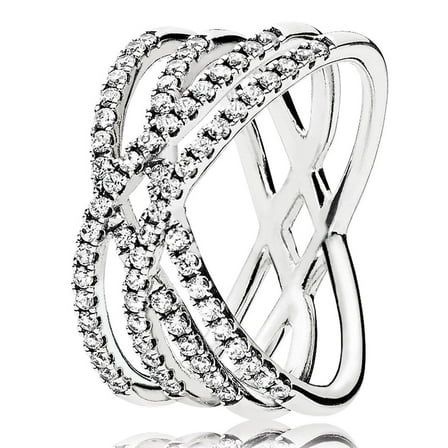 Ring in sterling silver w/71 bead-set clear CZ Ring sz 54 196401CZ-54