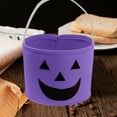 thumbnail image 5 of Halloween Storage Bucket Large Capacity Basket | Pumpkin Design | Non-Woven Fabric | Purple Pink | 20x20x18cm | Reinforced Tear-Resistant Handbag for Candy, Gifts, Crafts, Home Decor, 5 of 6