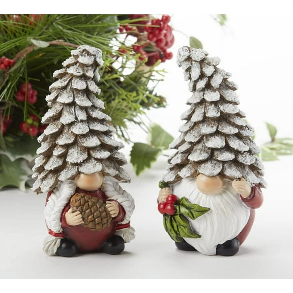 Delton Resin Pinecone Hat Gnome, 2 Assortment