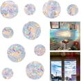 thumbnail image 1 of Juego de 10 pegatinas, ventana de arco iris anticolisión, pegatina para ventana, arco iris estático anticolisión, pegatina de vidrio de prisma de arco iris, no adhesivo, para ventanas de vid, 1 of 5