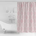 thumbnail image 2 of Polyester Fabric Pink Geometric Shower Curtain, Moroccan Modern Geometry Abstract Art, Waterproof Bathtub Curtain Bathroom Decor Set with Hooks 66 x 72 Inches,, 2 of 6