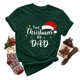 thumbnail image 3 of Gibobby Camiseta Navideña De La Mujer Camiseta de manga corta con cuello redondo y estampado de Navidad para mujer(Verde,XG), 3 of 5