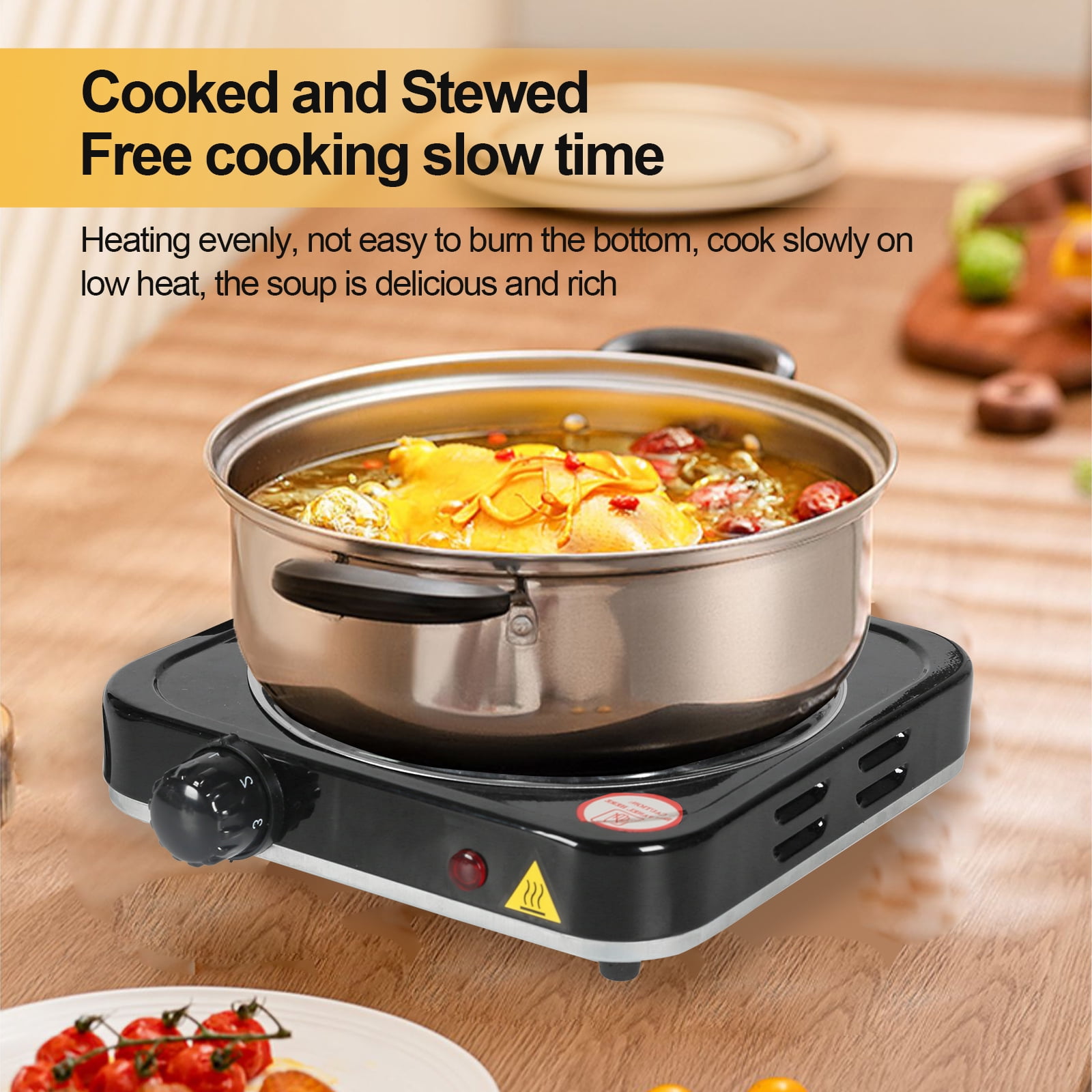 1000W Single Electric Stove Burner Travel Compact Small Hot Plate Dorm  Portable