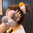 thumbnail image 5 of Fluffy Scrunchies Lovely Plush Bear Ponytail Holder Elastics Durable Furry Ball Hair Bands Cute Hair Accessories, 5 of 19