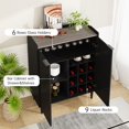 thumbnail image 3 of furlinkhm Wine Bar Cabinet, Industrial Bar Cabinets for Liquor and Glasses, 37" Kitchen Coffee Bar Cabinet Liquor Cabinet Bar for Home with Removable Wine Racks, 2Pcs Black, 3 of 8