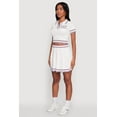thumbnail image 4 of Womens Daisy Varsity Stripe Trim Cropped Polo Shirt, 4 of 5