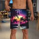 thumbnail image 3 of Pantalones Cortos para Hombre de Cintura Elástica con Bolsillos Pantalones de Playa de Impresión Casual, Poliéster Ligero de Moda para la Primavera Verano Al Aire Libre Y el Uso Diario, 3 of 5