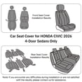 thumbnail image 2 of Car Seat Cover for HONDA CIVIC 2026, Waterproof PU Leather 5 Piece Full Set Non-slip Suitable for All Seasons, Black Car Seat Covers, 4-Door Sedans Only, Protect Car Seats, 2 of 9