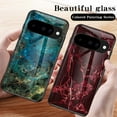 thumbnail image 5 of ELEHOLD For Google Pixel 10 Shockproof Case,Rugged Tempered Glass Back Marble Pattern Reinforced Rubber Bumper Protective Cover With Lens Cover Protection,Black, 5 of 12