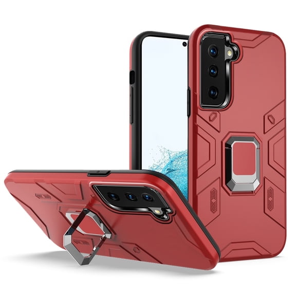 Cover for Samsung Galaxy S22 Plus Slim Rugged Shockproof Hybrid with Magnetic Ring Stand Holder Phone Case Fit Galaxy S22  Plus [ Red ]