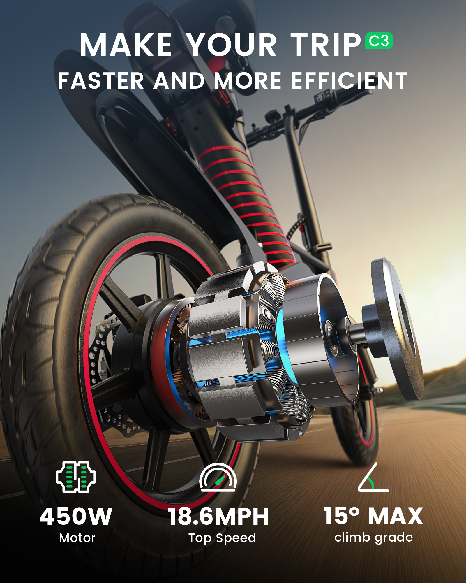 MIHOVER 14" Mini Electric Bike photo 2