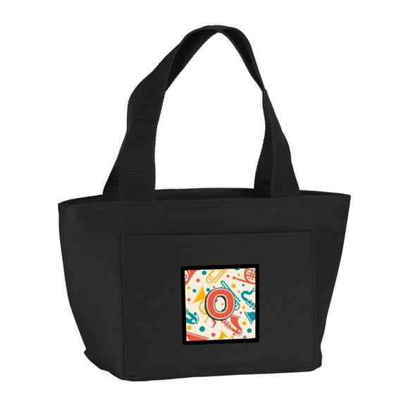 Letter O Retro Teal Orange Musical Instruments Initial Lunch Bag