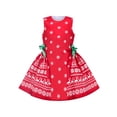 thumbnail image 4 of Girls Dress Christmas Set Red Reindeer Snowflake Long Sleeve Party 7 Years, 4 of 8