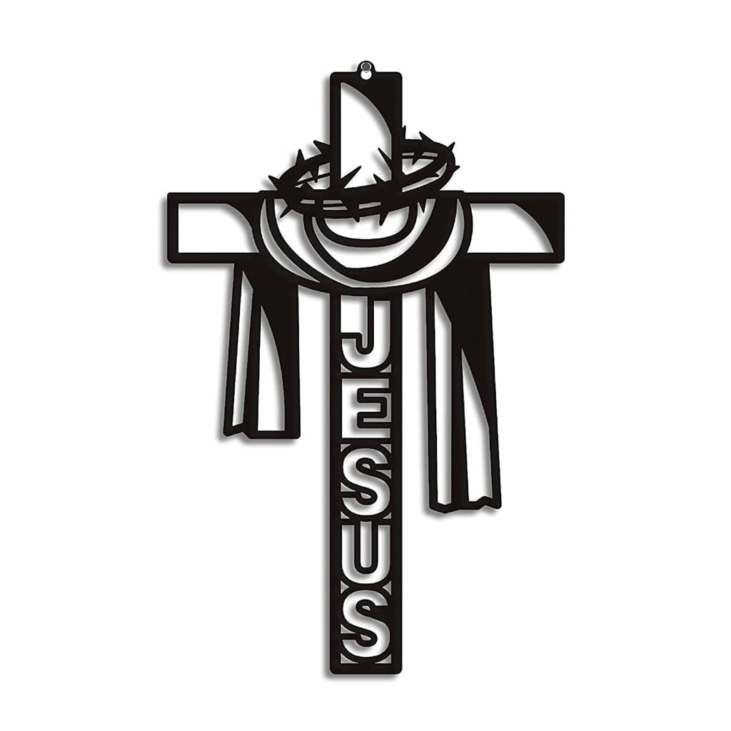 Sardfxul Christmas Metal Cross Wall Art Decor JesusCatholic Christian