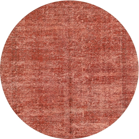Ahgly Company Machine Washable Indoor Round Traditional Neon Red Area Rugs, 3' Round