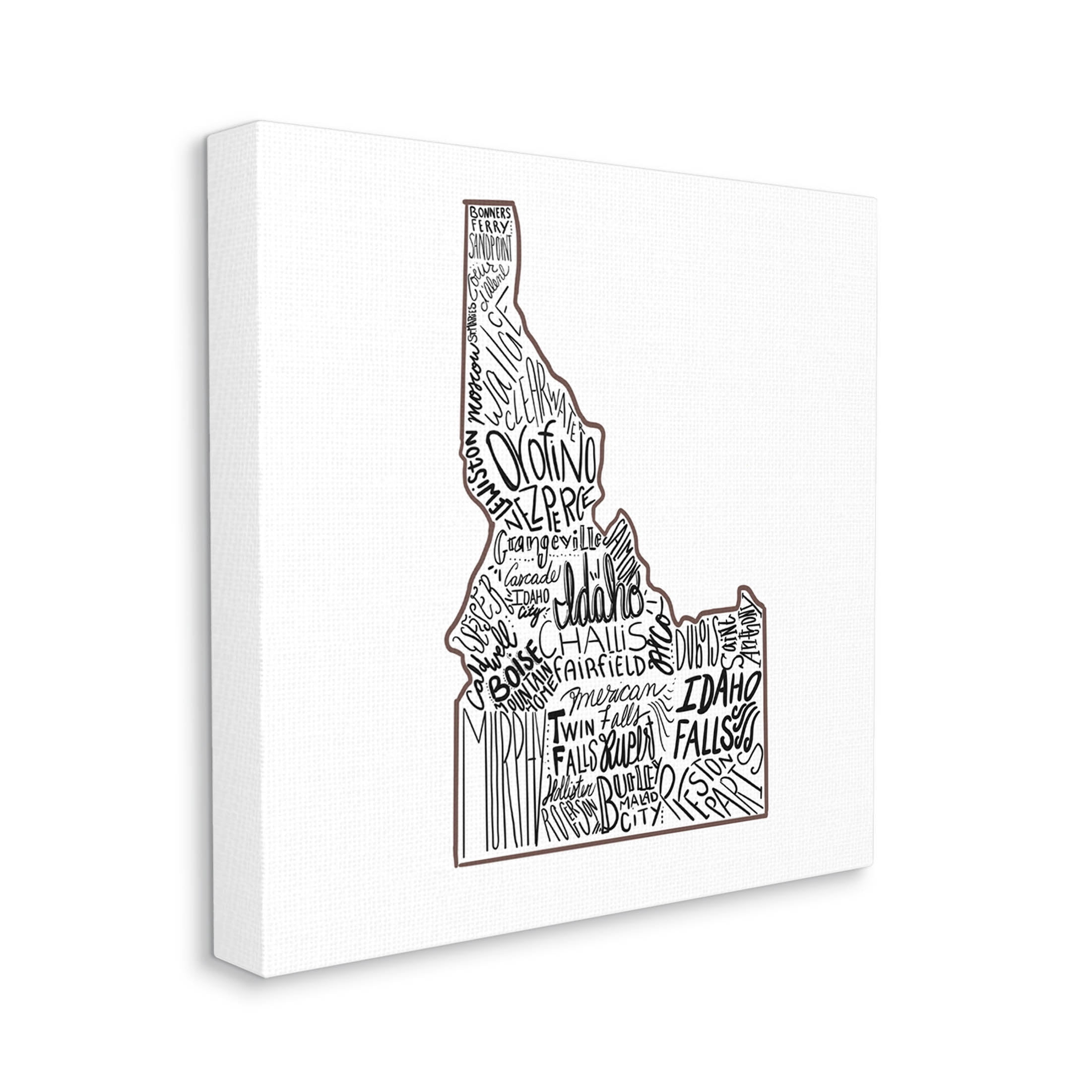 Stupell Industries Idaho State Shape Typography Cities Graphic Art Gallery Wrapped Canvas Print Wall Art, Design by The Saturday Evening Post