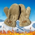 thumbnail image 2 of HNMKIU Women's Winter Fuzzy Mittens Soft Warm Windproof Thermal Gloves for Cold Weather C,A, 2 of 4