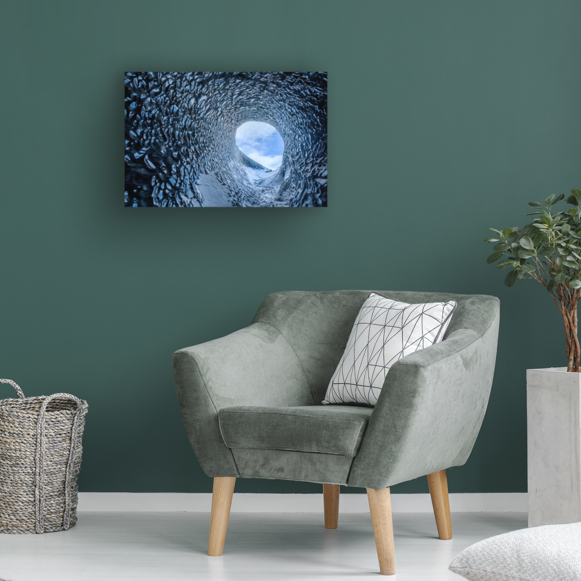 Canvas Wall Art - Faris Saieda 'The Ice Cave' Wall Art for Living Room, Bedroom, or Office D?cor by Trademark Fine Art - 24 x 16 Inches