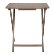 Mainstays 5-Piece XL Rubberwood and MDF Folding TV Tray Set with Storage Rack, Rustic Gray