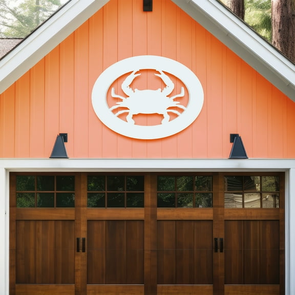 Outdoor Crab Wall Art – Coastal Nautical Beach House Accent for Home, Garage, Shed – Weatherproof Crab Sign – Coastal Wall Art, 4 Foot