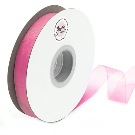 UPC: 0810056347673 | Hot Pink Sheer Organza Ribbon  7/8  x 100 Yards by Gwen Studios