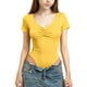 thumbnail image 2 of Camiseta deportiva informal de manga corta con cuello en V de color liso para niños, top de poliéster para niños, 2 of 5
